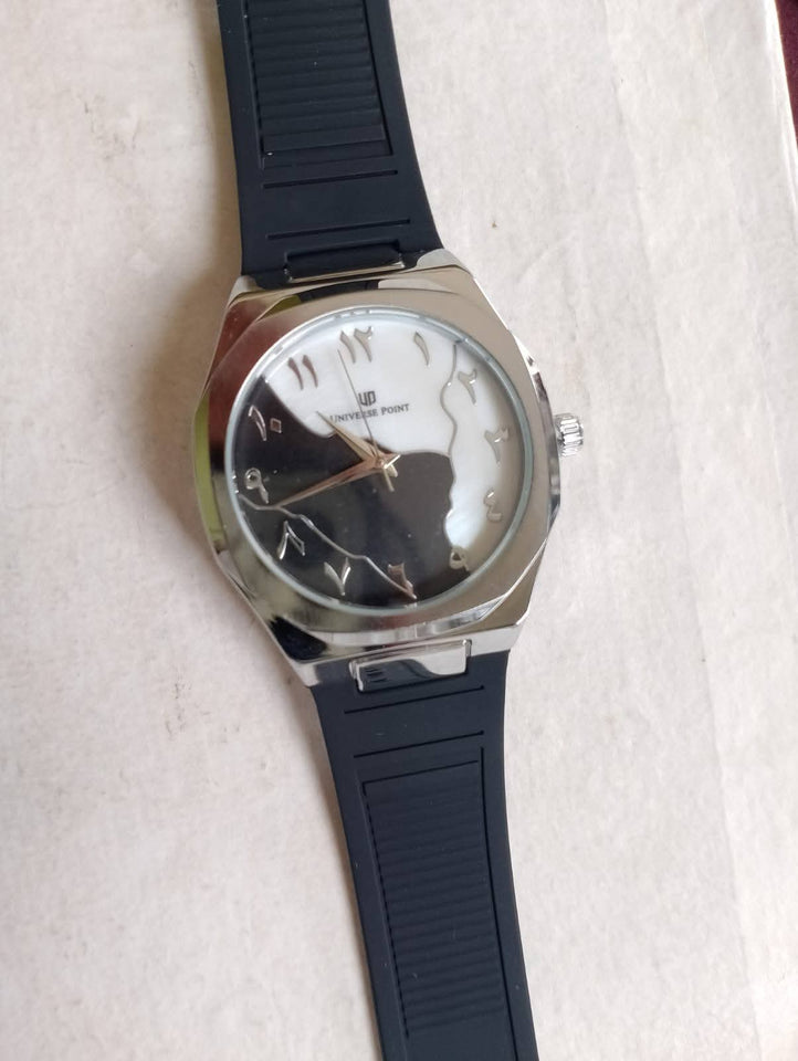 Arabic Black Aura Leather Watch